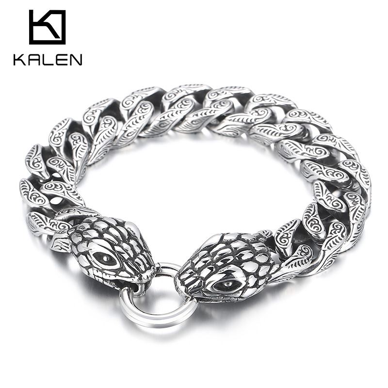 Men Accessories Bd - Bransoletki męskie KALEN 15mm typu snake,