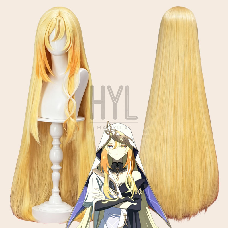 Men'S Yellow Accessories - Peruka cosplayowa Genshin Impact Rhinedottir Naberius,