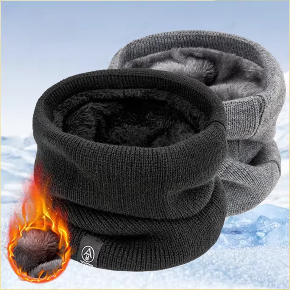 Men'S Accessories Rings - Zimowy szalik na szyję, ocieplany polarem,