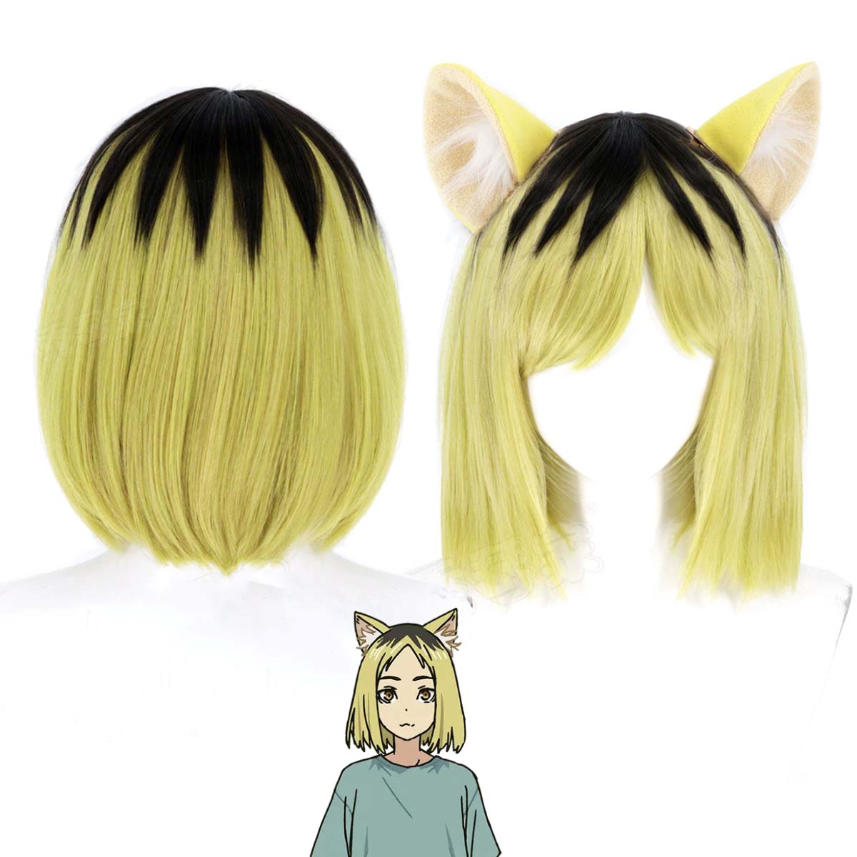 Men'S Yellow Accessories - Peruka cosplayowa Chainsmoker Cat Yaku Neko