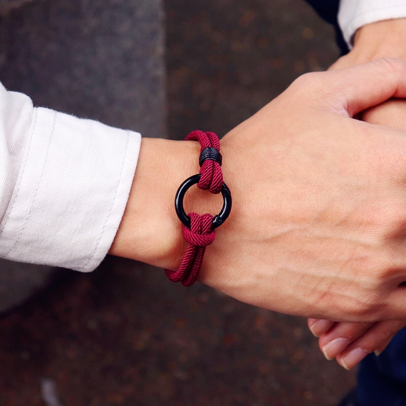 Men Accessories Ring And Bracelet - Nowa moda męska bransoletka lina alpinizm