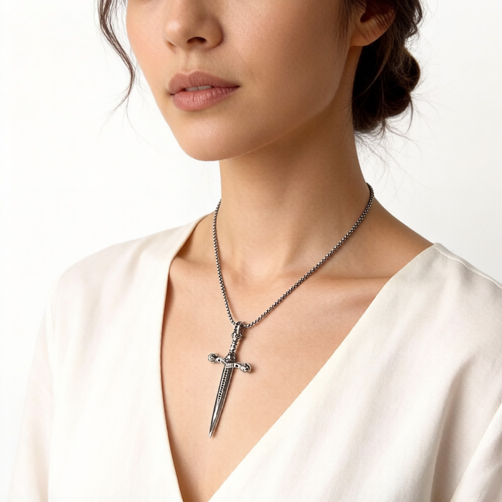 Wisiorek czaszka miecz, zupełn – Men'S Accessories Jewelry Brands recenzja i cena
