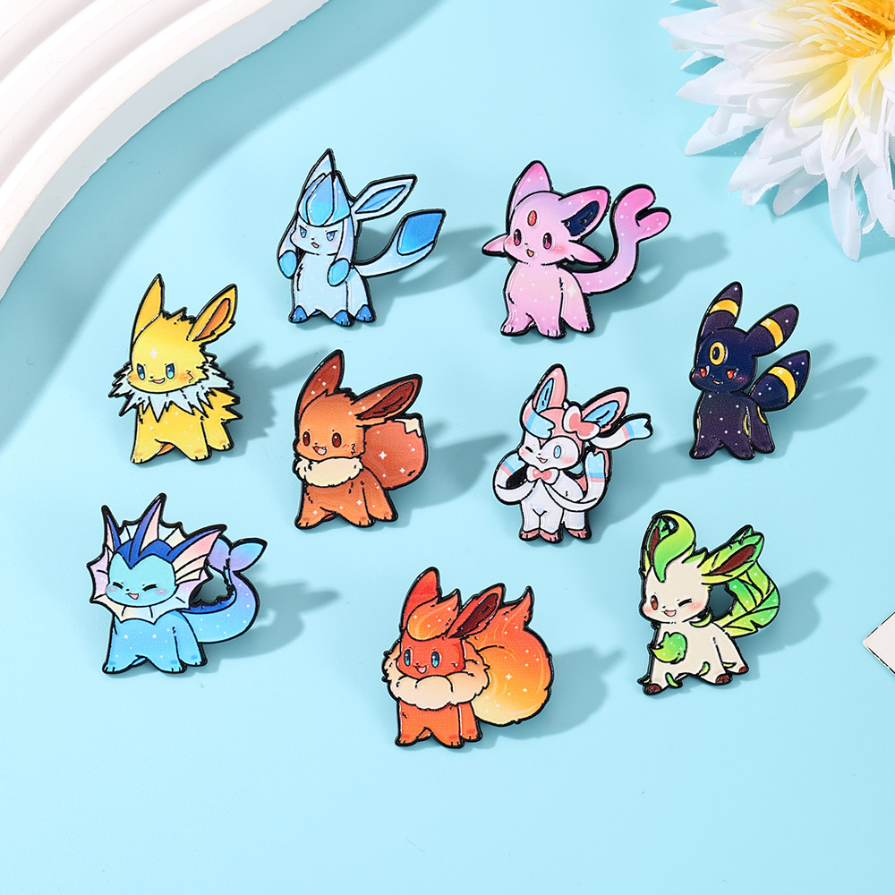 9 szt. Pokemon Eevee Flareon E – Lapel Pin Enamel recenzja i cena